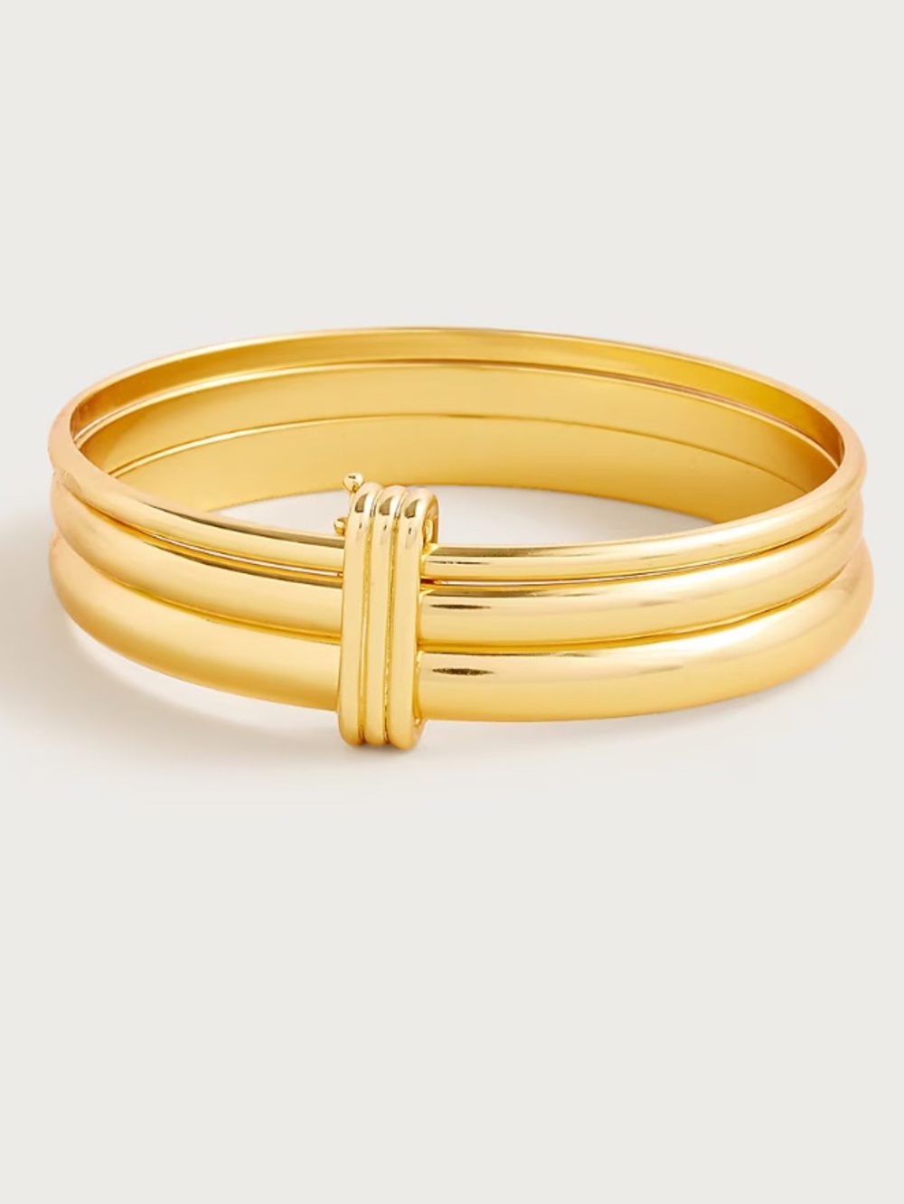 J. CREW LAYERED METALLIC BRACELET SET GOLD TONE NWT